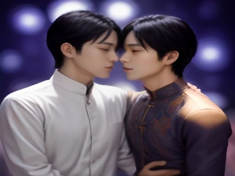 gay网站导航平台的团队成员围坐在工作台前，笔记本屏幕上显示着多彩的LGBTQ+资讯内容页面，氛围轻松而专注，青柠绿色调的灯光渲染出活力感